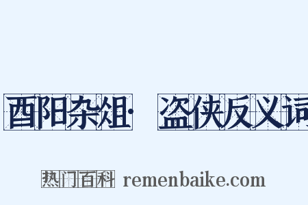 酉阳杂俎·盗侠反义词是什么意思的图片